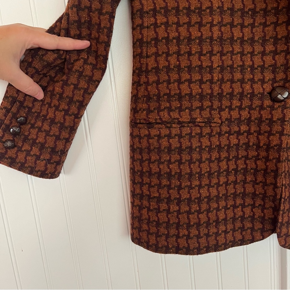 Giorgio Sant'Angelo Women's Brown Houndstooth Blazer - Picture 6 of 11